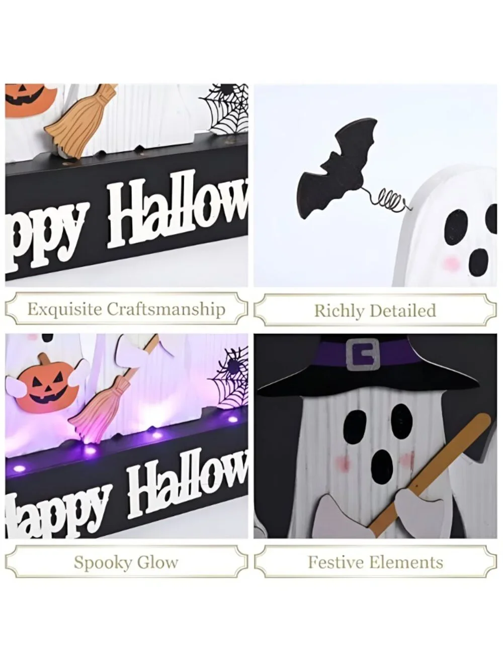 Valery Madelyn Halloween Decorations with Purple LED Lights, Lighted Halloween